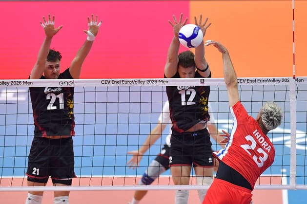 IPA88814629 - Turin, Italy, September 21, 2026, Palavela Turin, CEV Eurovolley Men 2026, Round of 16, ROTTY Seppe 12 (BEL).in action during the CEV Eurovolley Men 2026 match between Belgium and the Czech Republic (3–1) in Turin at Palavela  Copyright: xTonelloxAbozzi IPAxSportx xx IPA88814629