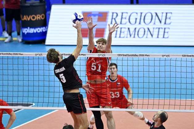 VOLLEYBALL - CEV Eurovolley Men - Belgium vs. Czechia Photo by IPA ABACAPRESS.COM88814693 - Turin, Italy, September 21, 2026, Palavela Turin, CEV Eurovolley Men 2026, Round of 16, COOLMAN Pieter 5 (BEL).in action during the CEV Eurovolley Men 2026 match between Belgium and the Czech Republic (3–1) in Turin at Palavela Turin Italy  Copyright: xIPAxSport ABACAx