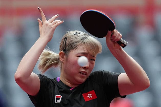 (260922) -- TOYOTA, Sept. 22, 2026 -- Su Tsz Tung of Hong Kong, China competes during the Table tennis, Tischtennis women s team first-round match between Hong Kong, China and Singapore at the 20th Asian Games Aichi-Nagoya 2026 in Toyota, Japan, Sept. 22, 2026. ) (SP)JAPAN-TOYOTA-ASIAN GAMES-TABLE TENNIS-WOMEN S DOUBLES CheongxKamxKa 