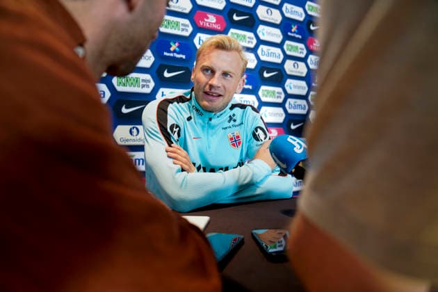 Press conference with Norway’s men’s national soccer team Oslo 20260922 Sondre Klingen Langas during a press conference with Norway’s men’s national soccer team at Ullevaal Stadium, ahead of the Nations League matches against Denmark, Portugal, and Wales. Photo by Stian Lysberg Solum, NTB, Oslo, Norway. EDITORIAL USE ONLY. RESTRICTED USE FOR BETTING COMPANIES.  Copyright: xStianxLysbergxSolumx xNTBx