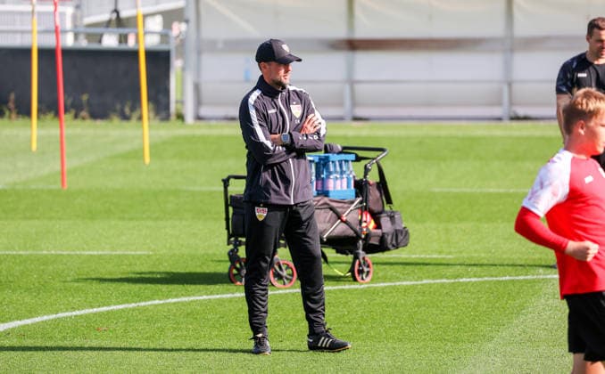 September 22, 2026, Germany, Stuttgart, VfB Stuttgart soccer practice, VfB coach Sebastian Hoeneß
