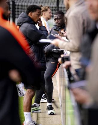 ZEIST - Brian Brobbey speaks to the press at the KNVB Campus in Zeist in preparation for the Nations League matches against Germany, Serbia, Greece, and Serbia. ROBIN VAN LONKHUIJSEN ANP xVIxANPxSportx xxANPxIVx 569638036 originalFilename: 569638036.jpg