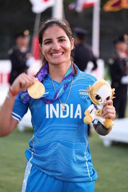 Asian Games 2026 Aichi-Nagoya, Japan Asian Games Aichi-Nagoya 2026 at the Aichi General Shooting Gallery India routs Sri Lanka to win women s T20 cricket gold medal at Asian Games NAGOYA, Japan (AP) India handed Sri Lanka a crushing 147-run defeat to win the women s T20 cricket gold medal at the Asian Games on Tuesday. Aichi, Nagoya Nagoya Japan Copyright: xSeshadrixSukumarx