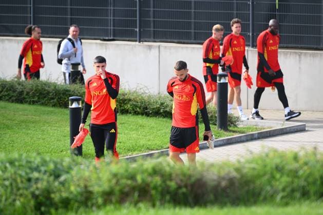Italy v Belgium - UEFA Nations League 2026 Media Activities 22 09 2026 TUBIZE, BELGIUM - SEPTEMBER 22 : Fernandez-Pardo Matias forward of Belgium, Debast Zeno defender of Belgium pictured during a training session ahead of the UEFA Nations League tournament league phase matchday 1 group A1 match between Italy and Belgium on September 22, 2026 in Tubize, Belgium, 22 09 2026 Tubize Belgium  Copyright: xVincentxKalutx
