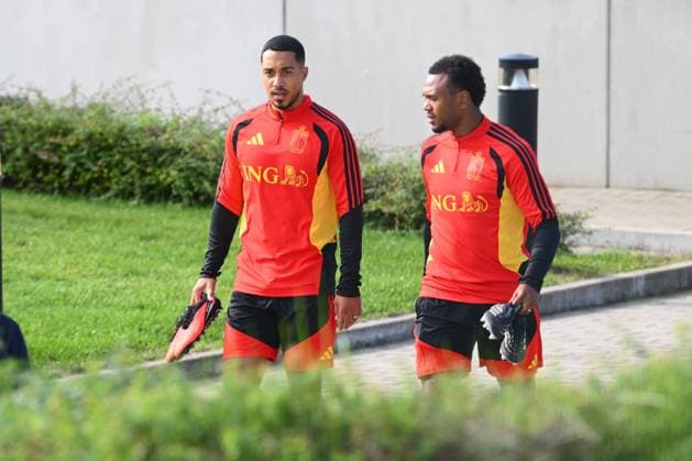 Italy v Belgium - UEFA Nations League 2026 Media Activities 22 09 2026 TUBIZE, BELGIUM - SEPTEMBER 22 : Tielemans Youri midfielder of Belgium, Openda Lois forward of Belgium pictured during a training session ahead of the UEFA Nations League tournament league phase matchday 1 group A1 match between Italy and Belgium on September 22, 2026 in Tubize, Belgium, 22 09 2026 Tubize Belgium  Copyright: xVincentxKalutx