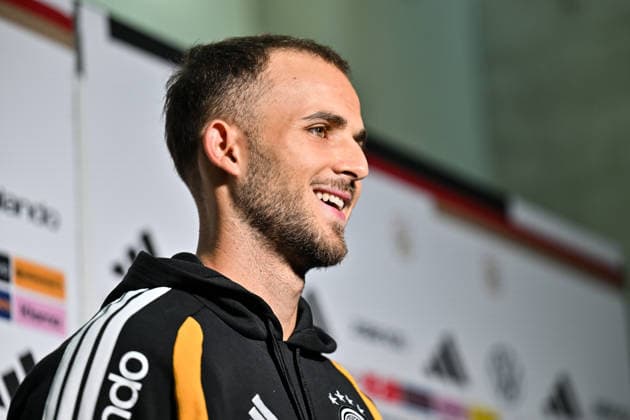 DFB Media Events, September 22, 2026 HERZOGENAURACH, GERMANY September 22: Pictured is Max ROSENFELDER of SC Freiburg during an interview at the national team s first media events in Herzogenaurach at Adidas Copyright: xBEAUTIFULxSPORTS Goldbergx