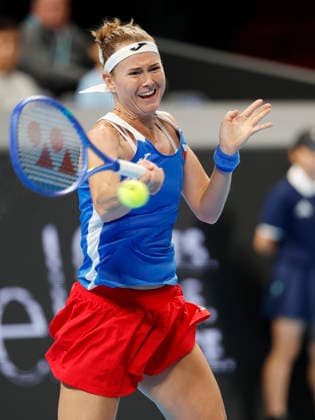 Marie Bouzkova, a Czech tennis player, during the Czech Republic vs. Great Britain match in the 2026 Billie Jean King Cup Final Round, September 22, 2026, Shenzhen, China. (CTKxPhoto PavelxLebeda) CTKPhotoF202609220010601  CTKPhotoF202609220010601