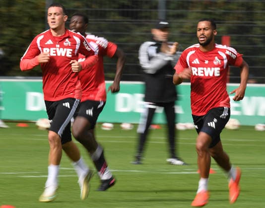 September 22, 2026, xophax, Soccer, Bundesliga 1, 1. FC Köln Training: Training during the international break; from left to right: Said El Mala, Ragnar Ache, Linton Maina—all of 1. FC Köln