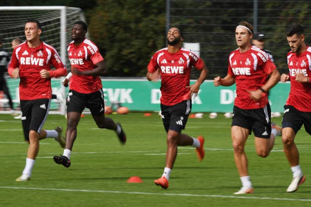 September 22, 2026, xophax, Soccer, Bundesliga 1, 1. FC Köln Training: Training during the international break. From left to right: Said El Mala, Ragnar Ache, Linton Maina, Joel Schmied, Tom Krauss—all of 1. FC Köln.