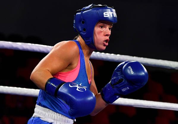 2026 European Boxing Elite Championships, Sofia, Bulgaria 22 9 2026 Women™s 51kg Quarter-Final Dania Moorehouse (Blue) vs Laura Fuentes Fernandez (Red) Ireland™s Dania Moorehouse Dania Moorehouse 22 9 2026  Copyright: xx VD5_0753