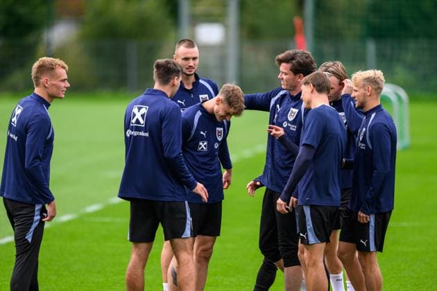 SOCCER - NL, AUT vs ISR WINDISCHGARSTEN,AUSTRIA,22.SEP.26 - SOCCER - UEFA Nations League, group stage, OEFB international match, Länderspiel, Nationalmannschaft Austria vs Israel, preview, training team AUT. Image shows players of AUT.  GEPAxpictures xChristianxMoser