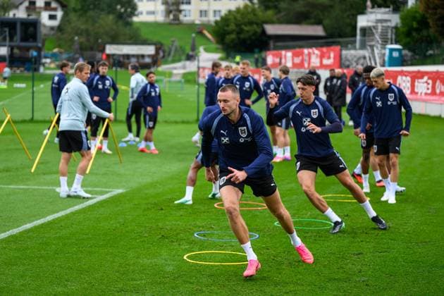 SOCCER - NL, AUT vs ISR WINDISCHGARSTEN,AUSTRIA,22.SEP.26 - SOCCER - UEFA Nations League, group stage, OEFB international match, Länderspiel, Nationalmannschaft Austria vs Israel, preview, training team AUT. Image shows Sasa Kalajdzic (AUT).  GEPAxpictures xChristianxMoser
