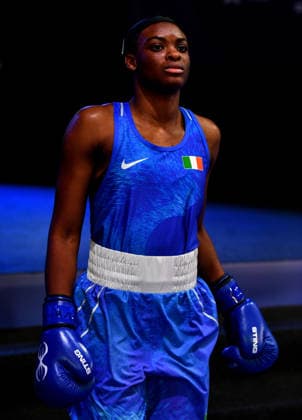 2026 European Boxing Elite Championships, Sofia, Bulgaria 22 9 2026 Women™s 71kg Quarter-Final Evelyn Igharo (Blue) vs Chantelle Reid (Red) Ireland™s Evelyn Igharo before the bout Evelyn Igharo before the bout 22 9 2026  Copyright: xx VD5_1053