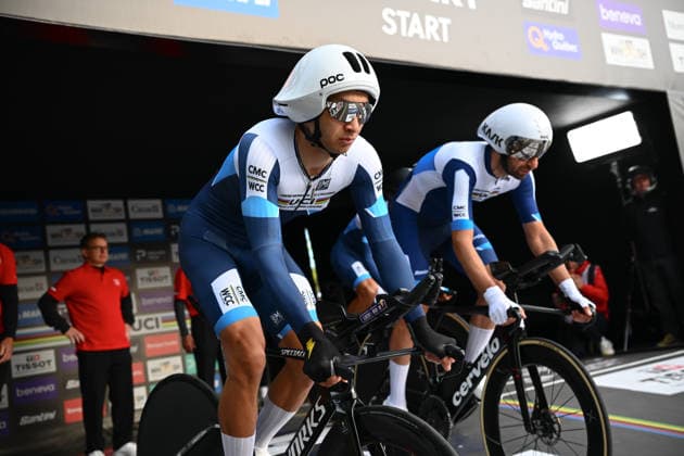 2026 UCI Road World Championships Picture by Simon Wilkinson SWpix.com - 22 09 2026 - Cycling - 2026 UCI Road World Championships - MontrÃ al, Canada - Team Time Trial Mixed Relay - Amir Ansari (World Cycling Centre, Refugee Team), Mario Sanchez (World Cycling Centre, Bolivia), Ahmad Badreddin Wais (World Cycling Centre, Refugee Team) MontrÃ al Avenue du Parc Canada Copyright: x xSWpix.comx(t axPhotographyxHubxLtd)xSimonxWilkinson SWpix.comx SWP-3521-1141