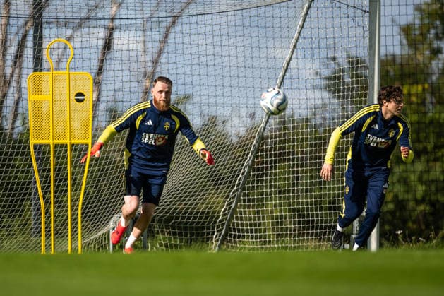 September 22, 2026: Goalkeeper Viktor Johansson of the Swedish men’s national soccer team at a training session on September 22, 2026 in Stockholm. Photo by Johanna Säll, BILDBYRAN. Code: JL JL0630. soccer, football, fotball, Nations League, UEFA Nations League, training, practice, Sweden, Sweden A, bbeng  Copyright: JOHANNAxSÄLL BB260922BB273