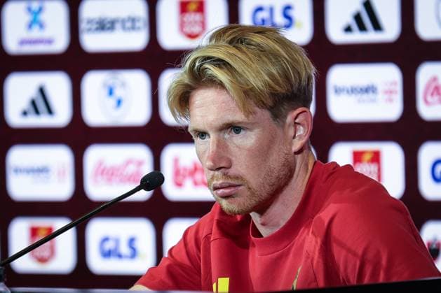 Belgium s Kevin De Bruyne pictured during a press conference, PK, Pressekonferenz of the Red Devils, the Belgian national soccer team, at the national training center in Tubize, Tuesday 22 September 2026. The team is preparing for fixtures in the UEFA Nations League competition. BRUNOxFAHY  x187447114x