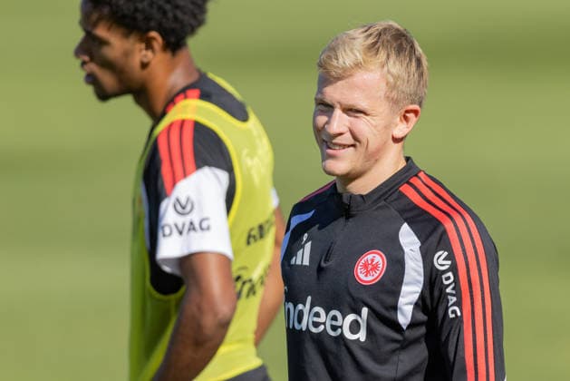 Eintracht Frankfurt Training: Jonathan Burkardt, Jonny Burkardt, Eintracht Frankfurt, 9. Eintracht Frankfurt training session on September 22, 2026, at Deutsche Bank Park in Frankfurt am Main, Frankfurt am Main, Hesse, Germany, Deutsche Bank Park