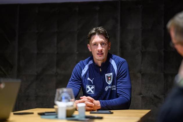 SOCCER - NL, AUT vs ISR WINDISCHGARSTEN,AUSTRIA,22.SEP.26 - SOCCER - UEFA Nations League, group stage, OEFB international match, Länderspiel, Nationalmannschaft Austria vs Israel, preview, press conference, PK, Pressekonferenz team AUT. Image shows Felix Bacher (AUT). GEPAxpictures xChristianxMoser