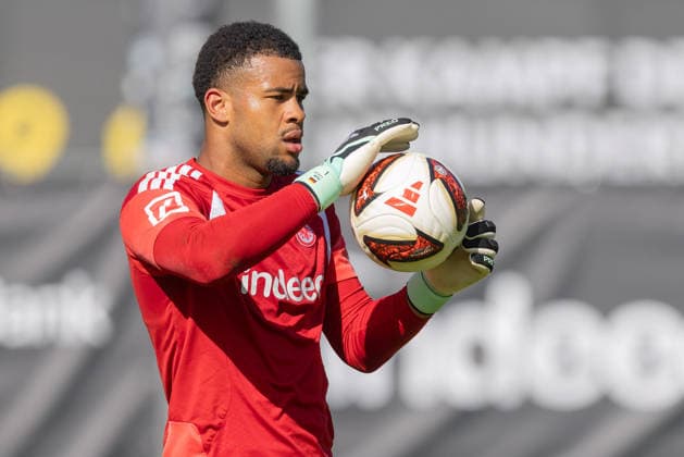 Training: Eintracht Frankfurt goalkeeper Noah Atubolu, Eintracht Frankfurt, 1 training session held by Eintracht Frankfurt on September 22, 2026, at Deutsche Bank Park in Frankfurt am Main, Frankfurt am Main, Hesse, Germany, Deutsche Bank Park