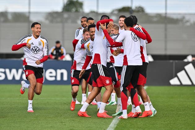 DFB Media Activities, September 22, 2026, HERZOGENAURACH, GERMANY, September 22. Pictured: The players of the German national team are having fun, showing team spirit and unity during the national team’s first training session under Jürgen Klopp at the Adidas training facility in Herzogenaurach. Copyright: xBEAUTIFULxSPORTS Goldbergx