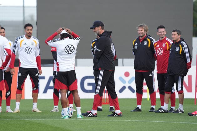 Remarks by the new national team coach, Jürgen Klopp, to the Herzo Base team on September 22, 2026—German National Team Nations League Preparation, Home Ground, HerzoBase, World of Adidas, Herzogenaurach
