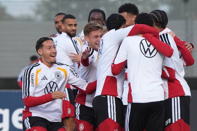 Fun with team-building activities, Younes Ebnoutalib, Germany, Joshua Kimmich, Germany, HerzoBase, September 22, 2026, German National Team, Nations League preparation, Home Ground, HerzoBase, World of Adidas, Herzogenaurach