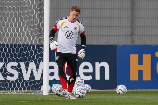 Pictured: Goaltender Marc-André ter Stegen, September 22, 2026, German national team media training session with Jürgen Klopp, Germany, Herzogenaurach, Media Center. DFL regulations prohibit any use of photographs as image sequences and or quasi-video. Copyright: HMBxMedia xJulienxBecker