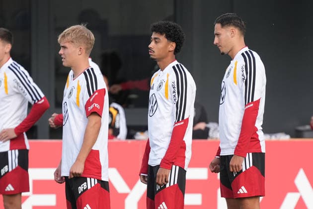 Hennes Behrens, Nathaniel Brown, Germany, Younes Ebnoutalib, Germany, Herzo Base, September 22, 2026, German National Team, Nations League Preparation, Home Ground, HerzoBase, World of Adidas, Herzogenaurach