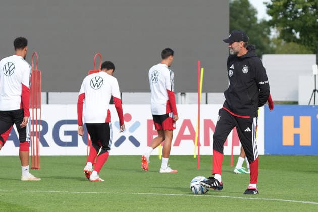 National Team Coach Jürgen Klopp (Germany) in training with Team Herzo Base, September 22, 2026; German National Team Nations League preparation, Home Ground, HerzoBase, World of Adidas, Herzogenaurach