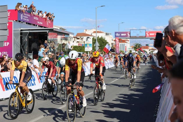 CRO Race 2026: Stage 1 Cyclists cross the finish line during the first stage of the CRO Race 2026, a 167-kilometre route from Split to Seget Donji in Seget Donji, Croatia on September 22, 2026. The six-stage race runs from September 22 to 27 across Croatia.  IvanaxIvanovic PIXSELL