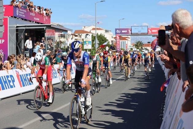 CRO Race 2026: Stage 1 Cyclists cross the finish line during the first stage of the CRO Race 2026, a 167-kilometre route from Split to Seget Donji in Seget Donji, Croatia on September 22, 2026. The six-stage race runs from September 22 to 27 across Croatia.  IvanaxIvanovic PIXSELL
