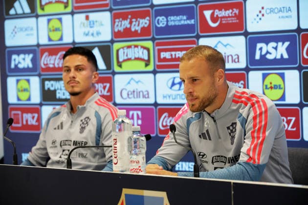 Croatia National Football Team: Press and Trainign Session Ivan Smolcic of Croatia on a press conferenfce of Croatia national football team at HNK Rijeka stadium on September 22, 2026 in Rijeka, Croatia.  GoranxKovacic PIXSELL