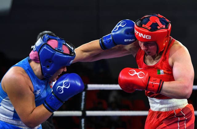 2026 European Boxing Elite Championships, Sofia, Bulgaria 22 9 2026 Women™s 85kg Quarter-Final Aoife O™Rourke vs Agata Kaczmarska Ireland™s Aoife O™Rourke lands a punch on Agata Kaczmarska of Poland Aoife O™Rourke lands a punch on Agata Kaczmarska 22 9 2026  Copyright: xx VD5_2372