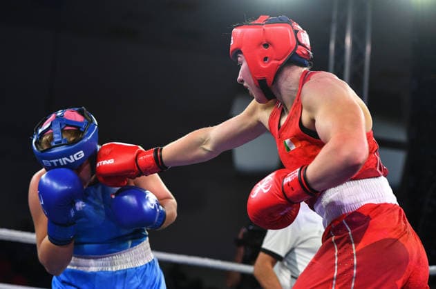 2026 European Boxing Elite Championships, Sofia, Bulgaria 22 9 2026 Women™s 85kg Quarter-Final Aoife O™Rourke vs Agata Kaczmarska Ireland™s Aoife O™Rourke lands a punch on Agata Kaczmarska of Poland Aoife O™Rourke lands a punch on Agata Kaczmarska 22 9 2026  Copyright: xx VD5_2486