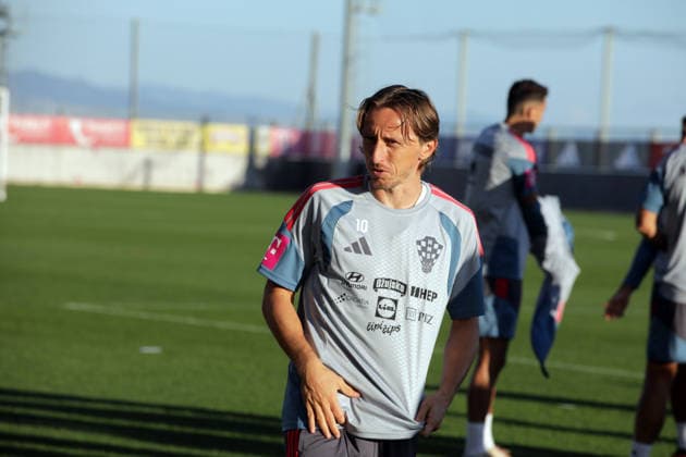 Croatia National Football Team: Press and Trainign Session Luka Modric of Croatia during the training sesion at HNK Rijeka stadium on September 22, 2026 in Rijeka, Croatia.  GoranxKovacic PIXSELL