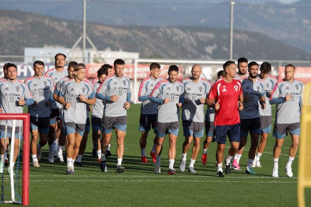 Croatia National Football Team: Press and Trainign Session Players of Croatia during the training sesion at HNK Rijeka stadium on September 22, 2026 in Rijeka, Croatia.  GoranxKovacic PIXSELL