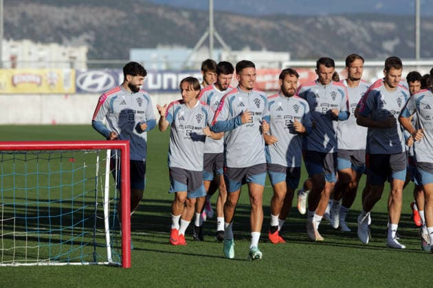 Croatia National Football Team: Press and Trainign Session Players of Croatia during the training sesion at HNK Rijeka stadium on September 22, 2026 in Rijeka, Croatia.  GoranxKovacic PIXSELL