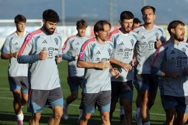 Croatia National Football Team: Press and Trainign Session Josko Gvardiol, Luka Modric, Petar Sucic, Marin Pongracic and Nikola Vlasic of Croatia during the training sesion at HNK Rijeka stadium on September 22, 2026 in Rijeka, Croatia.  GoranxKovacic PIXSELL