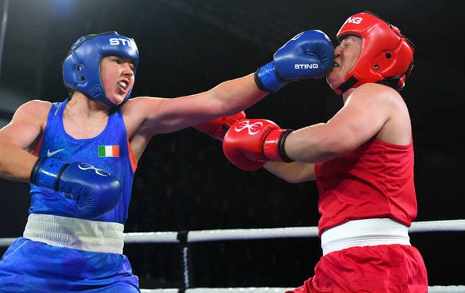 2026 European Boxing Elite Championships, Sofia, Bulgaria 22 9 2026 Women™s 80kg Quarter-Final Lisa O™Rourke vs Emily Asquith Ireland™s Lisa O™Rourke lands a punch on Emily Asquith of England Lisa O™Rourke lands a punch on Emily Asquith 22 9 2026  Copyright: xx VD5_2795