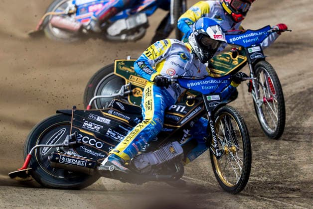 260922 Mads Hansen of Västervik during the second final of the Elitserien between Västervik and Dackarna on September 22, 2026, in Västervik  Copyright: OSCARxWALLIN BB260922BB444