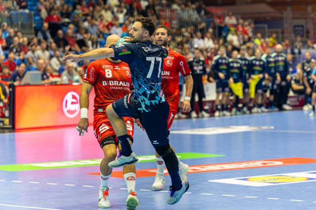 HBL Cup, 2nd Round, Kassel, MT Melsungen vs. Rhein Neckar Löwen, Rothenbach Hall, Kassel, September 22, 2026 HBL Cup, 2nd Round, Kassel, Germany, September 22, 2026 Dani Baijens of Rhein-Neckar Löwen, taking a shot on goal, Handball Bundesliga, MT Melsungen vs. Rhein-Neckar Löwen, Rothenbach Halle, Kassel Copyright: xBEAUTIFULxSPORTS Freudensteinx