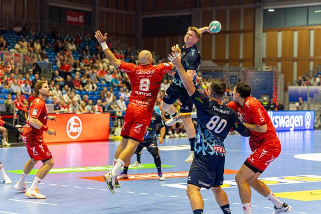 HBL Cup, 2nd Round, Kassel, MT Melsungen vs. Rhein Neckar Löwen, Rothenbach Halle, Kassel, September 22, 2026 HBL Cup, 2nd Round, Kassel, Germany, September 22, 2026; Handball Bundesliga, MT Melsungen vs. Rhein Neckar Löwen, Rothenbach Hall, Kassel Copyright: xBEAUTIFULxSPORTS Freudensteinx