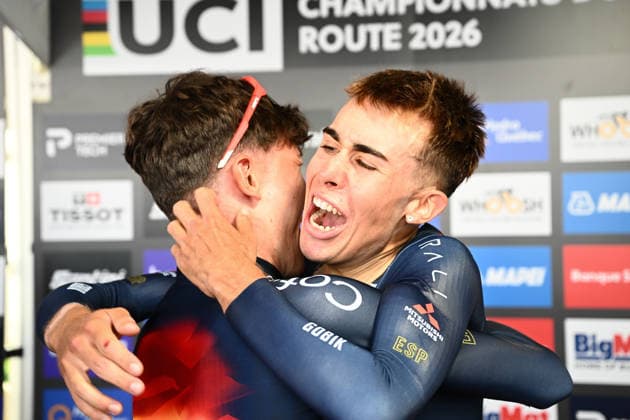 2026 UCI Road World Championships Picture by Simon Wilkinson SWpix.com - 22 09 2026 - Cycling - 2026 UCI Road World Championships - MontrÃ al, Canada - Men Junior Individual Time Trial (ITT) - Benjamin Noval (Spain) Wins the Men Junior Individual Time Trial (ITT) to become World Champion MontrÃ al Avenue du Parc Canada Copyright: x xSWpix.comx(t axPhotographyxHubxLtd)xSimonxWilkinson SWpix.comx SWP-3521-1582
