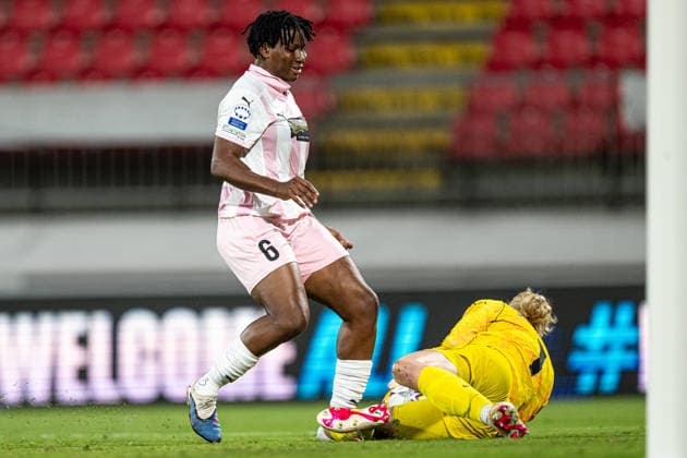 September 22, 2026: Joy Omewa of Häcken during the Women s Champions League soccer match between Inter and Häcken on September 22, 2026 in Monza. Photo by Carl Sandin, BILDBYRAN, code CS CS0982: soccer, football, UEFA Women’s Champions League, Inter, Häcken, women’s soccer, BBENG  Copyright: CARLxSANDIN BB260922CS085