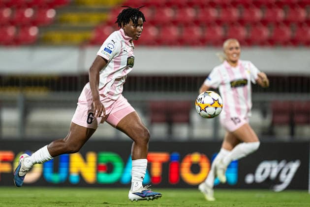 September 22, 2026: Joy Omewa of Häcken during the Women s Champions League soccer match between Inter and Häcken on September 22, 2026 in Monza. Photo by Carl Sandin, BILDBYRAN, code CS CS0982: soccer, football, UEFA Women’s Champions League, Inter, Häcken, women’s soccer, BBENG  Copyright: CARLxSANDIN BB260922CS086