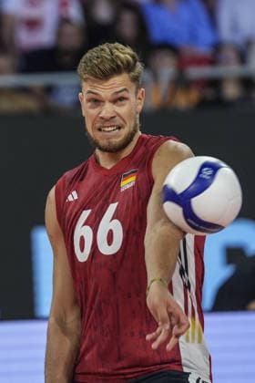 Poland v Germany - CEV Men s European Volleyball Championship 2026 quarterfinal SOFIA, BULGARIA - SEPTEMBER 22: Erik Rohrs of Germany in action during the CEV Men s European Volleyball Championship 2026 quarterfinal match between Poland and Germany at Arena 8888 in Sofia, Bulgaria on September 22, 2026. Osmancan Gurdogan Anadolu Sofia Bulgaria. Editorial use only. Please get in touch for any other usage.  Copyright: x2026xAnadoluxOsmancanxGurdoganx