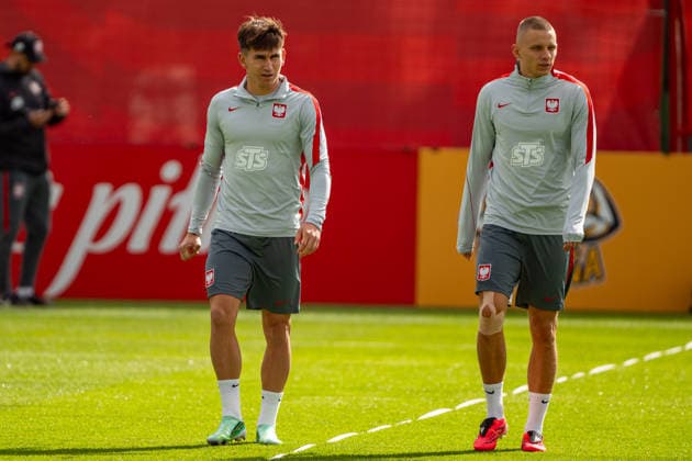 Marcel Regula and Norbert Wojtuszek seen during the Poland national team, Nationalteam training session on the second day of the team™s training camp ahead of the upcoming UEFA Nations League matches (Kazimierz Koper Ball Raw Images) Warszawa KS Zwar Poland Copyright: xKazimierzxKoperx KAZ_PZPN_DAY2-12