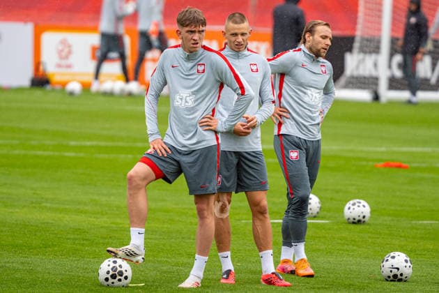 Wojciech Monka, Norbert Wojtuszek and Tymoteusz Puchacz seen during the Poland national team, Nationalteam training session on the second day of the team™s training camp ahead of the upcoming UEFA Nations League matches (Kazimierz Koper Ball Raw Images) Warszawa KS Zwar Poland Copyright: xKazimierzxKoperx KAZ_PZPN_DAY2-81