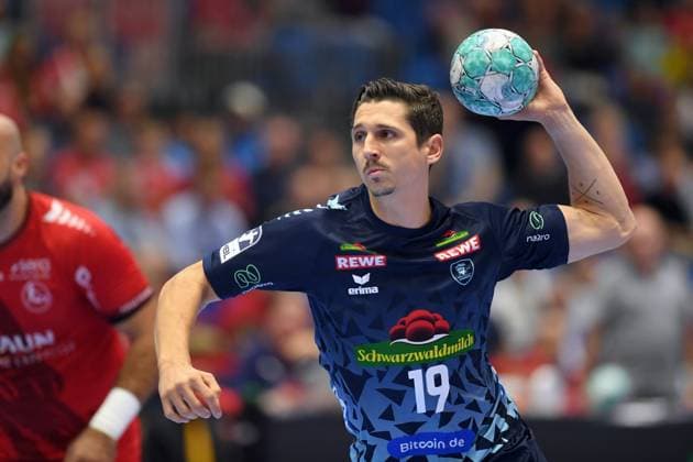 Marius Steinhauser of Rhein Neckar Loewen 19 taking a shot, GER, MT Melsungen Rhein Neckar Loewen, Handball, DHB Cup, 2nd Round, 2026–2027 Season, September 22, 2026, GER, MT Melsungen Rhein Neckar Löwen, Handball, DHB Cup, Round 2, 2026–2027 season, September 22, 2026, Kassel Copyright: xEibner-Pressefotox xRolandxSippelx EP_RSL
