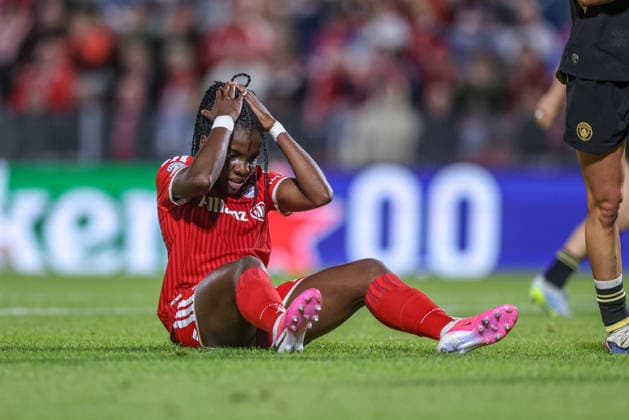 GER, Munich, FC Bayern Munich vs. Manchester City, Women s Champions League, Soccer, UEFA, 2026–2027 Season, uhlsport Park, Matchday 1 in Pictures: Disappointment and Frustration After the Draw at Edna Imade FC Bayern Munich Women 29 DFB DFL REGULATIONS PROHIBIT ANY USE OF PHOTOGRAPHS AS IMAGE SEQUENCES AND OR QUASI-VIDEO, September 22, 2026 Copyright: HMBxMedia HendrikxHamelau